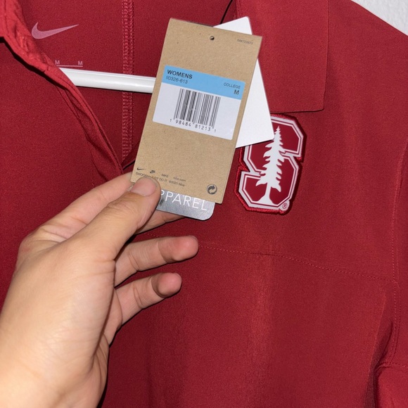 Nike Women Stanford University Cardinal Dri-Fit Woven Polo Size M NWT + Hat Cap - Picture 3 of 6